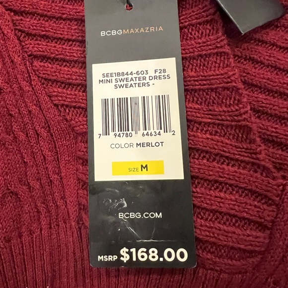Bcbg sweater dress burgundy - Picture 6 of 6